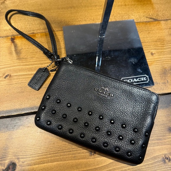 Coach Handbags - Coach Studded Corner Zip Wristlet